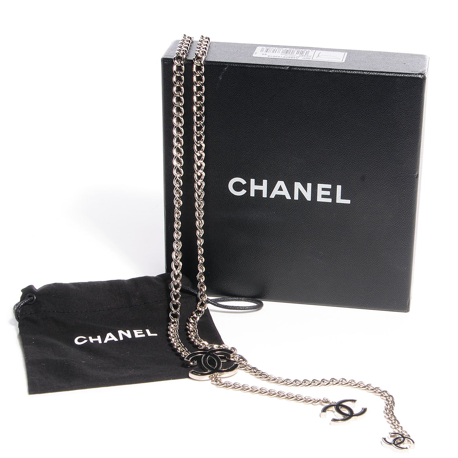 Chanel Enamel CC Ceinture Fantai Adjustable Belt Silver Black 7 of 7