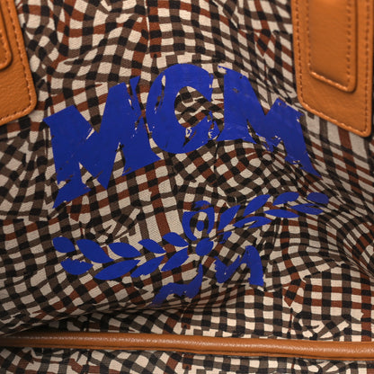 MCM Visetos Medium Liz Reversible Shopper Tote Cognac 9 of 18