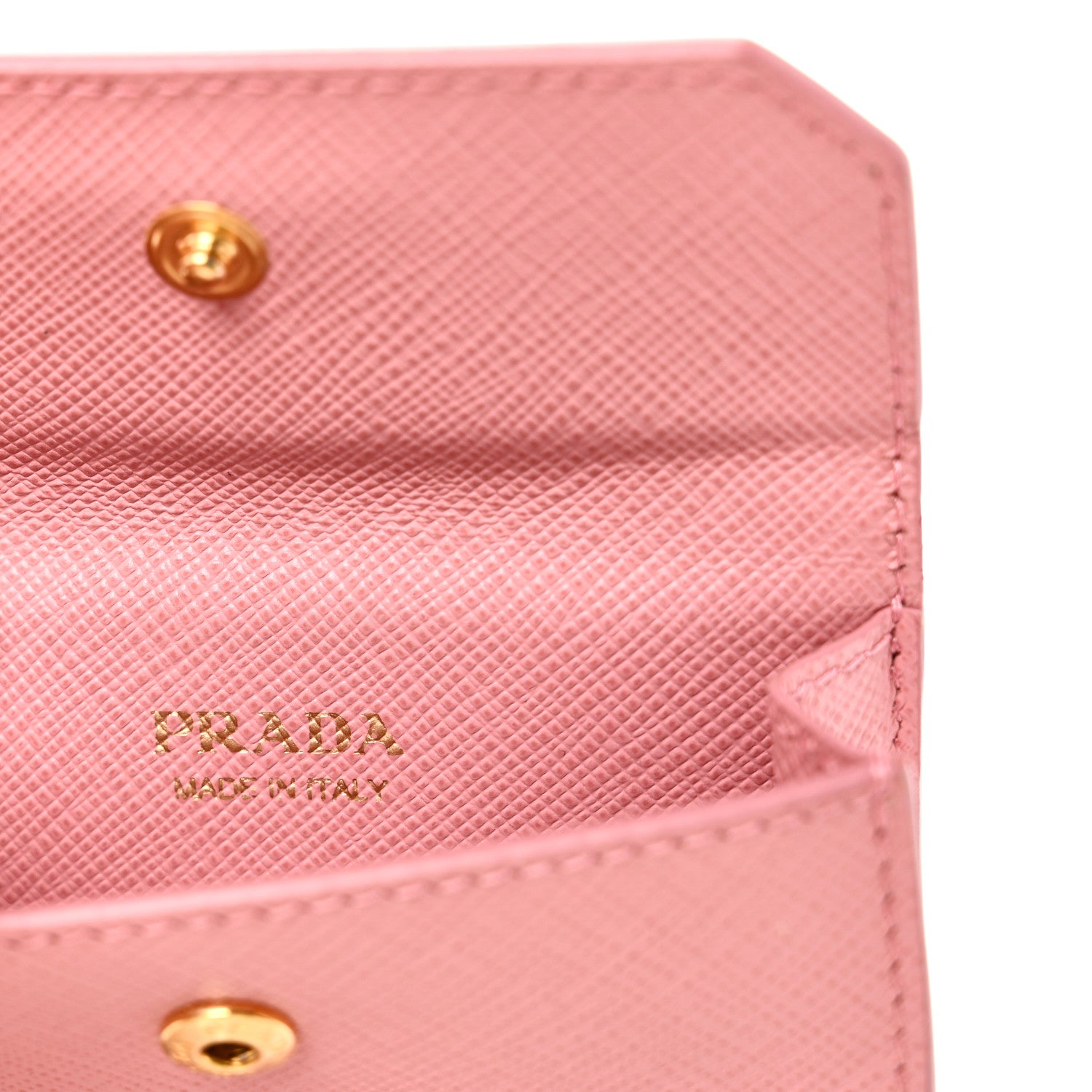 PRADA ピンク レザー キーホルダー DAL 1913 Prada Saffiano Key Ring Card Holder Wallet Petalo 1866770