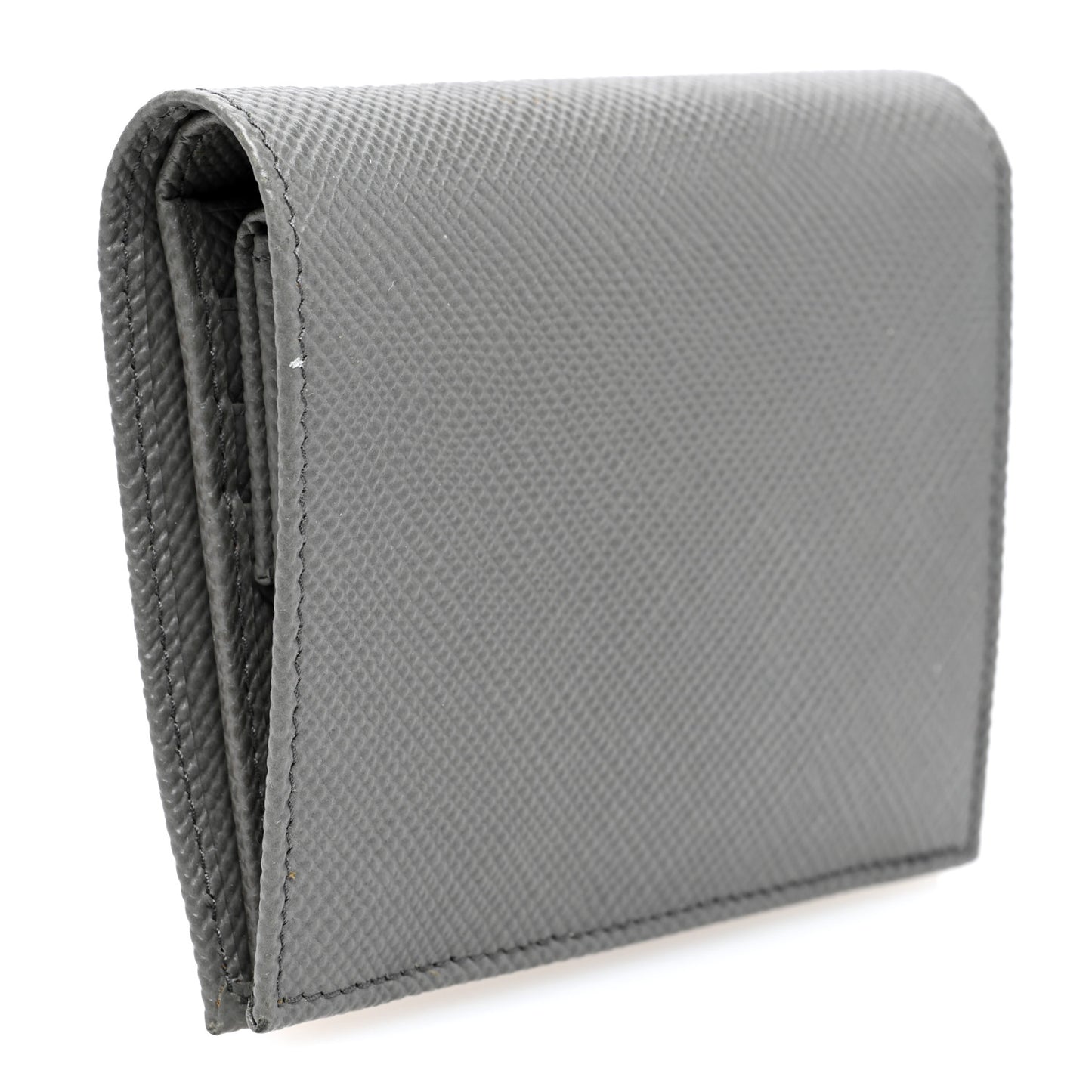 Saffiano Metal Compact Snap Bi-Fold Wallet Marmo