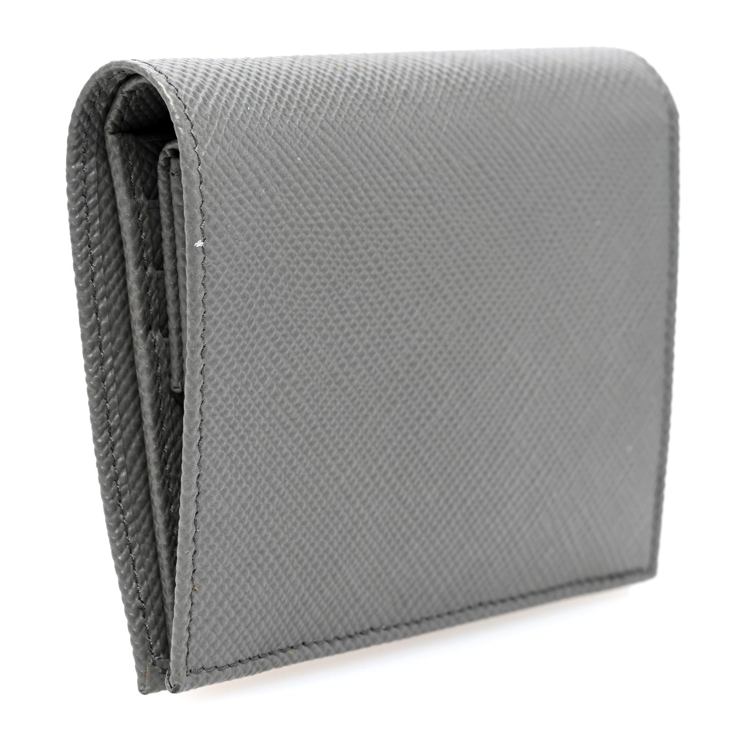 Prada Saffiano Metal Compact Snap Bi-Fold Wallet Marmo 3 of 6