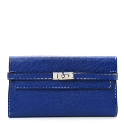 Hermes Epsom Verso Kelly Longue Wallet Bleu Electrique Mykonos 1 of 6