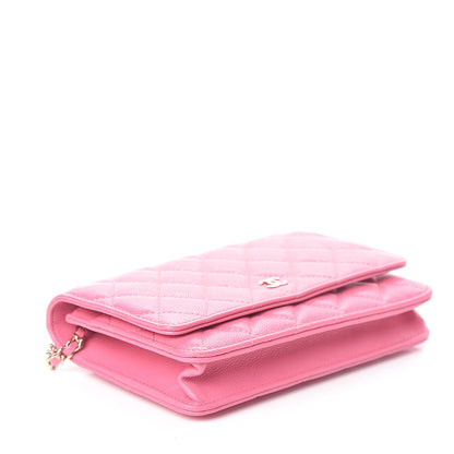 Chanel Caviar Quilted Wallet on Chain WOC Pink 4 of 11