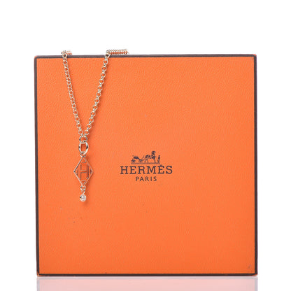 Hermes 18K Rose Gold Diamond Gambade Pendant Necklace 5 of 5