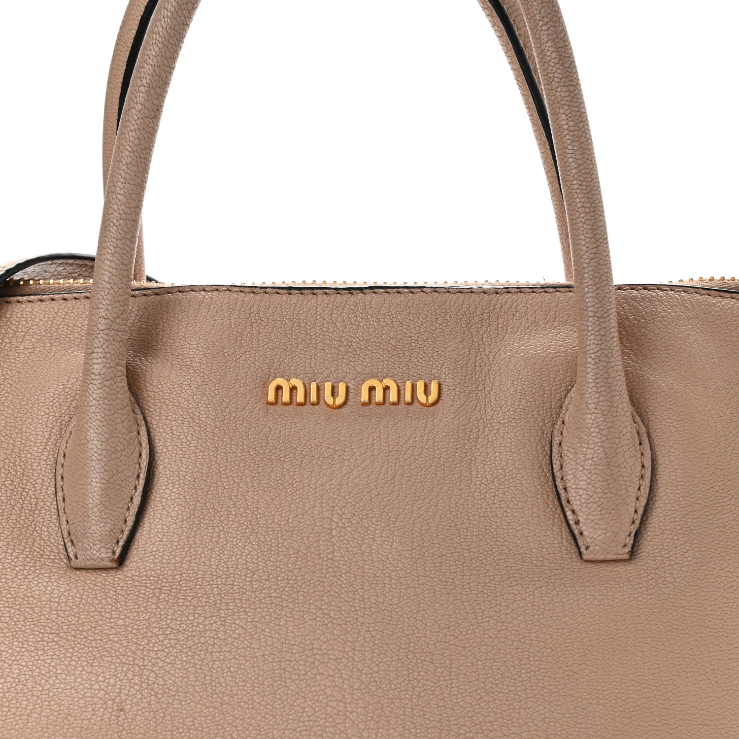 Miu Miu Goatskin Madras Top Handle Tote Cammeo 17 of 17