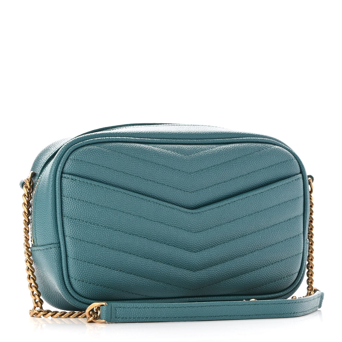 Grain De Poudre Matelasse Monogram Mini Lou Camera Bag Blue Vert