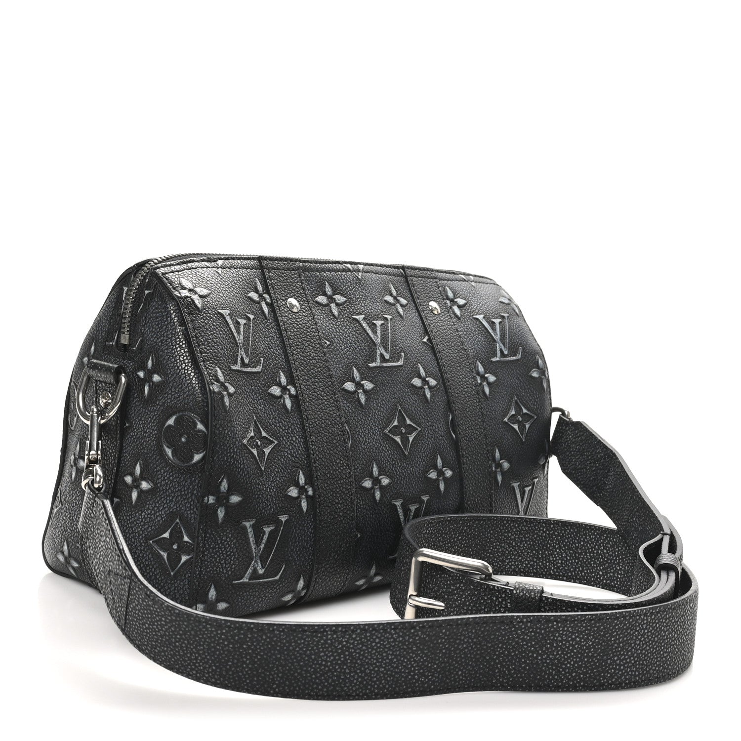 Louis Vuitton Cowhide Faded Monogram City Keepall Charcoal 3 of 9