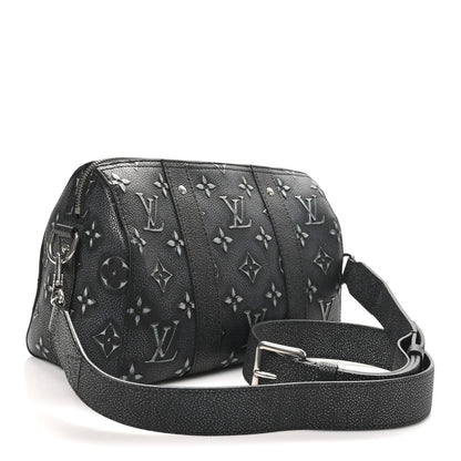 Louis Vuitton Cowhide Faded Monogram City Keepall Charcoal 3 of 9