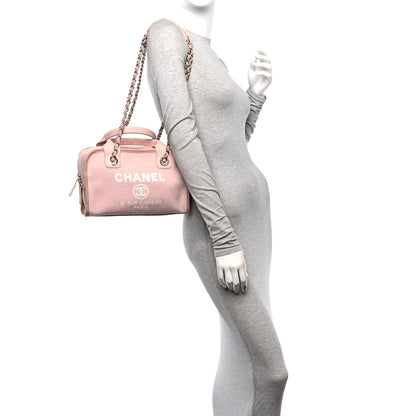 Chanel Canvas Deauville Small Bowling Bag Light Pink 3 of 11