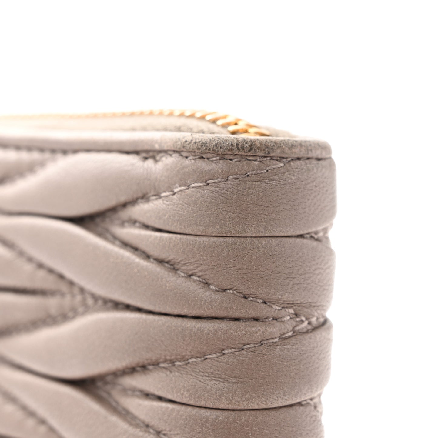 Nappa Matelasse Zip Around Wallet Pomice