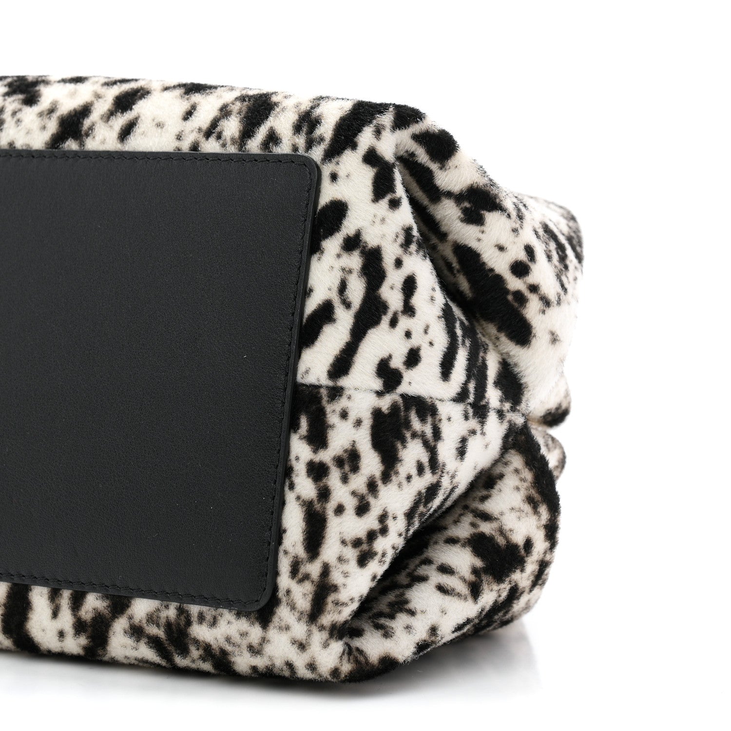 Chanel Lambskin Pony Hair Printed Clutch With Chain Black White 10 of 11