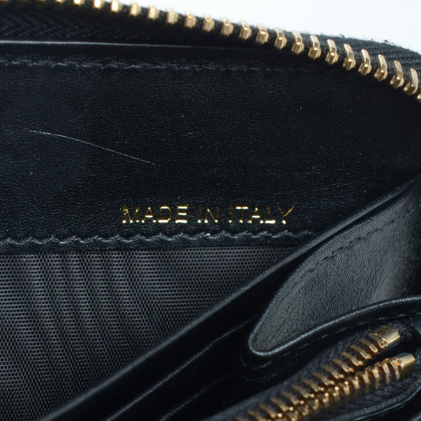 Calfskin Rockstud Zip Around Wallet Black