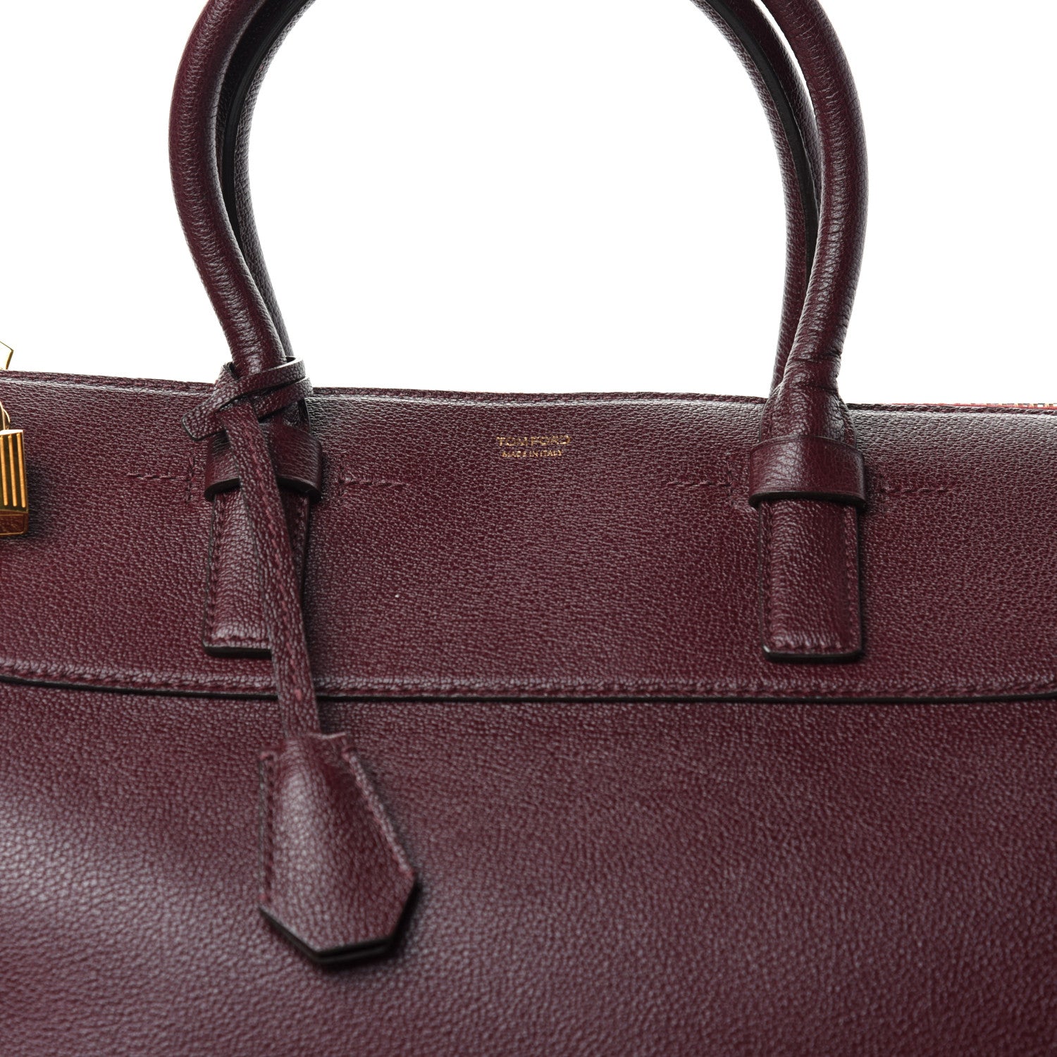 Tom Ford Grained Calfskin Satchel Burgundy 8 of 8