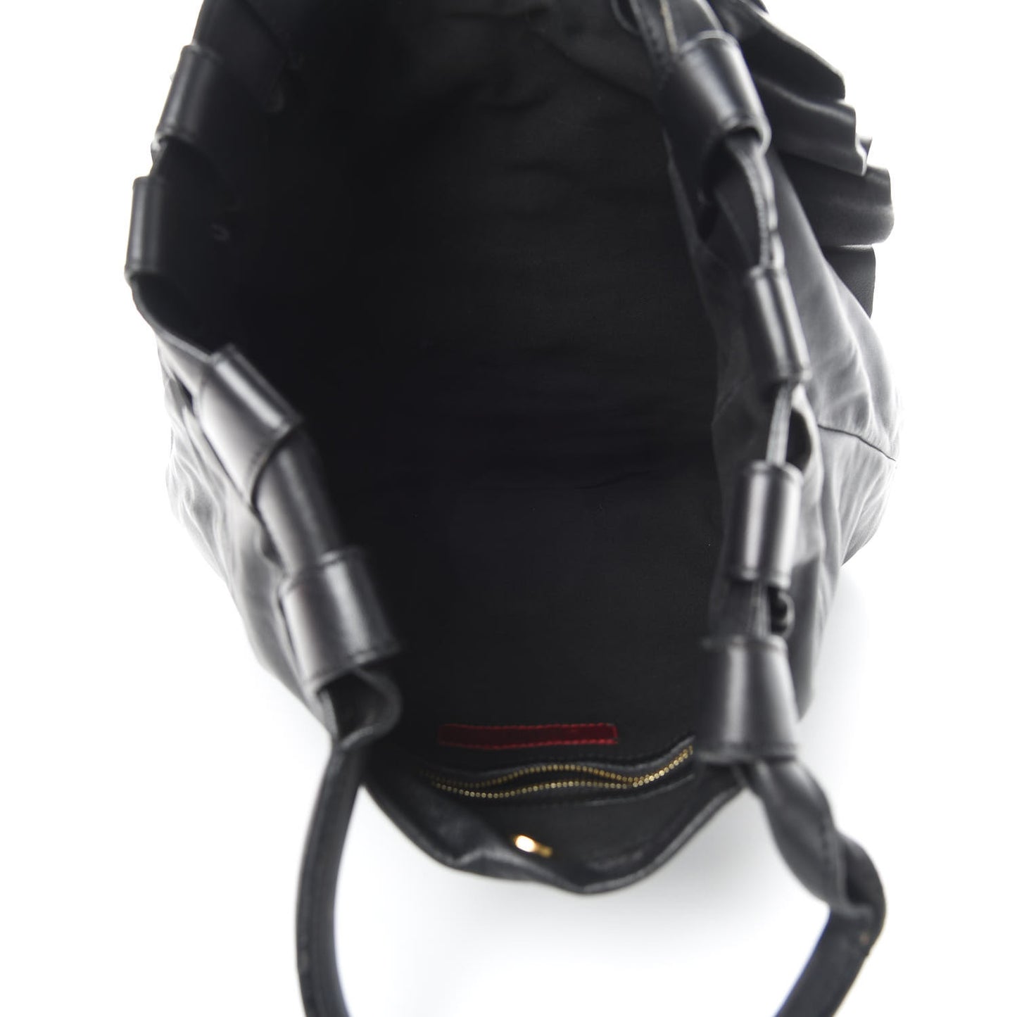 Nappa Pleated Tote Black