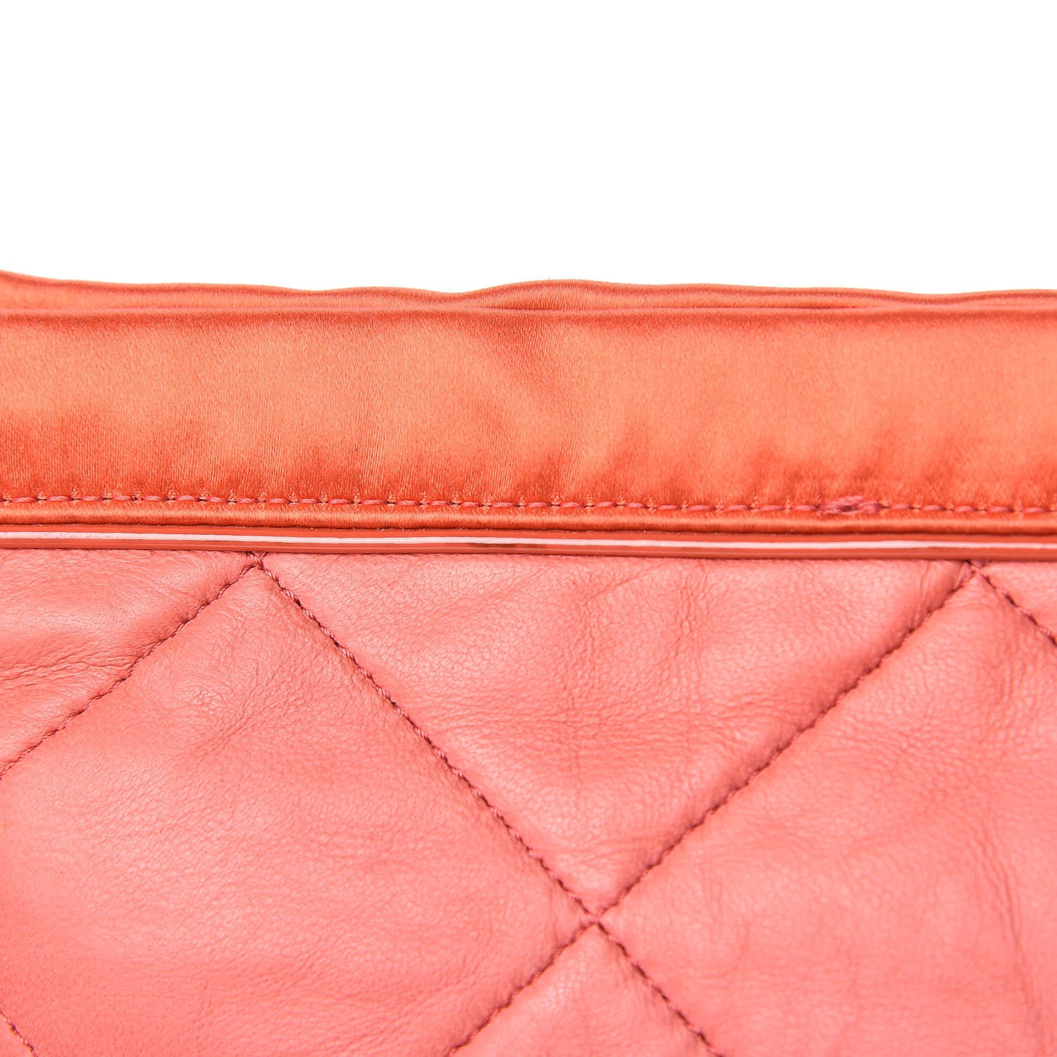 Lanvin Lambskin Quilted Amalia Cosmetic Pouch Coral 13 of 13