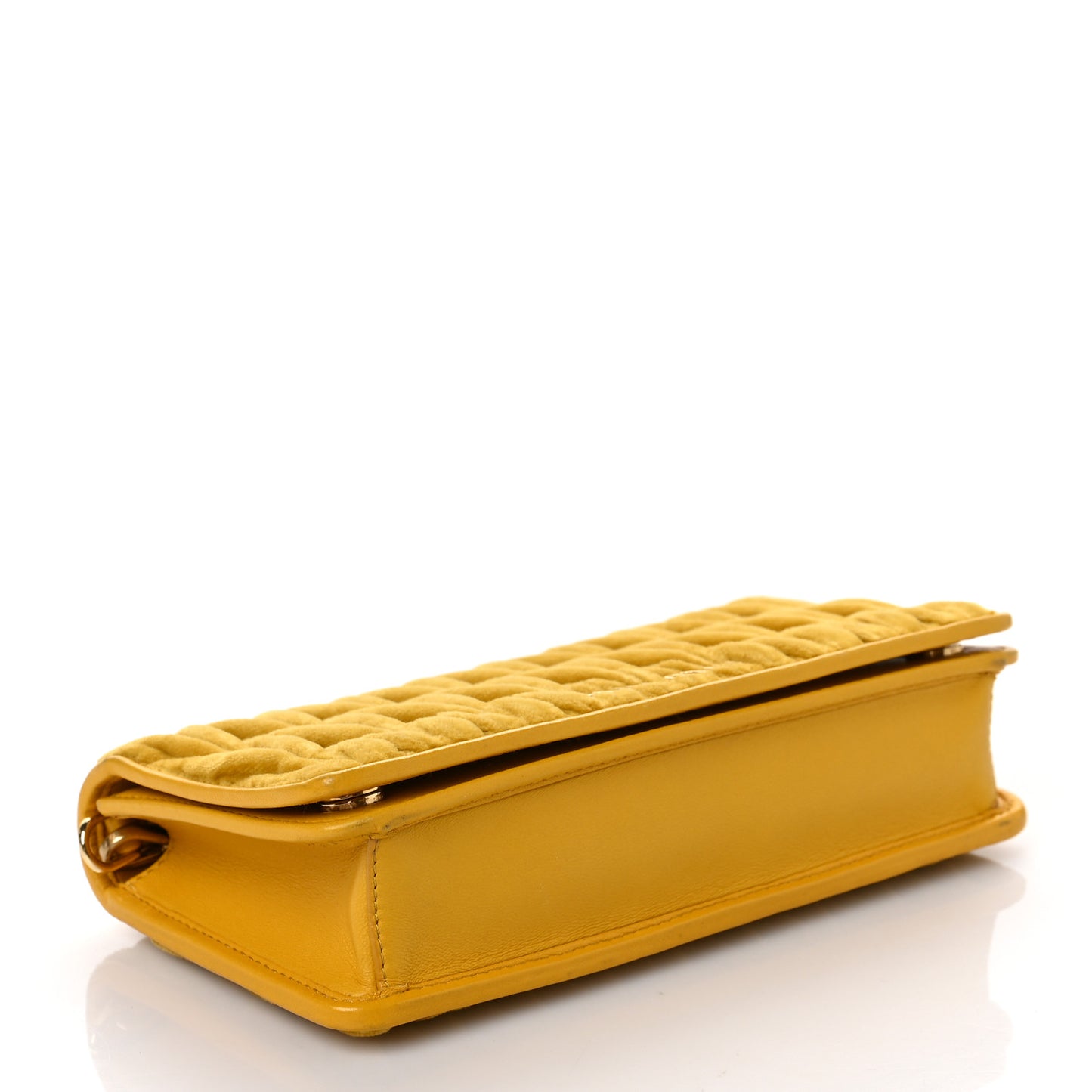 Nappa Velvet Matelasse Wallet On Chain Yellow