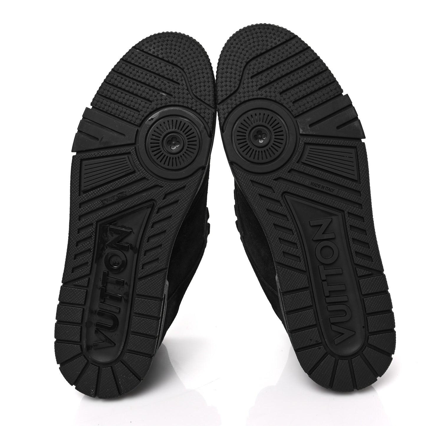 Suede Mens LV Trainer Sneakers 8 Black