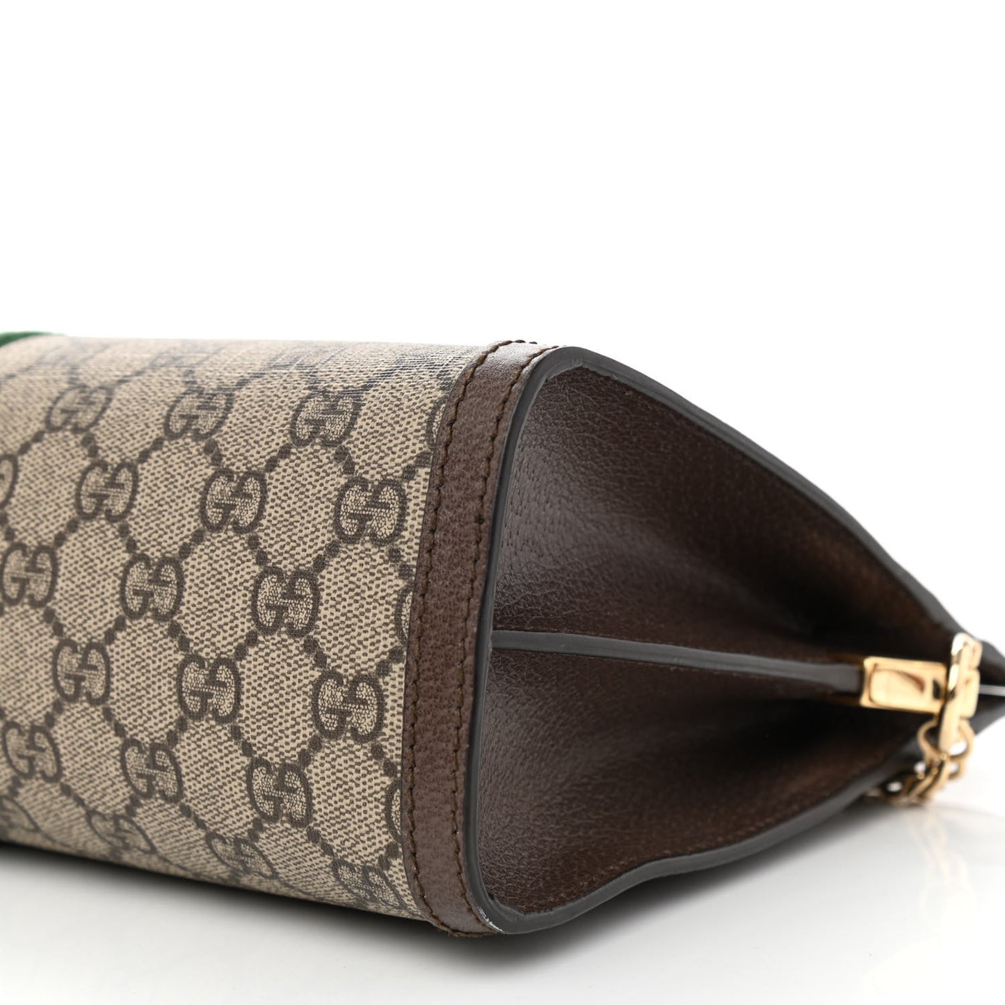 GG Supreme Monogram Web Medium Ophidia Chain Shoulder Bag Brown