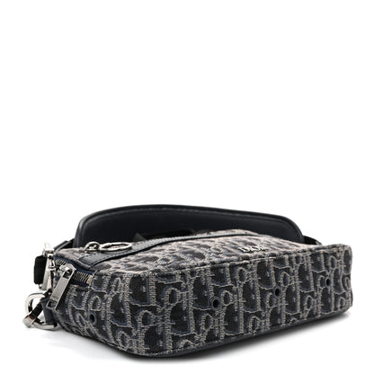 Christian Dior HOMME Oblique Jacquard Safari Messenger Navy Blue 4 of 9