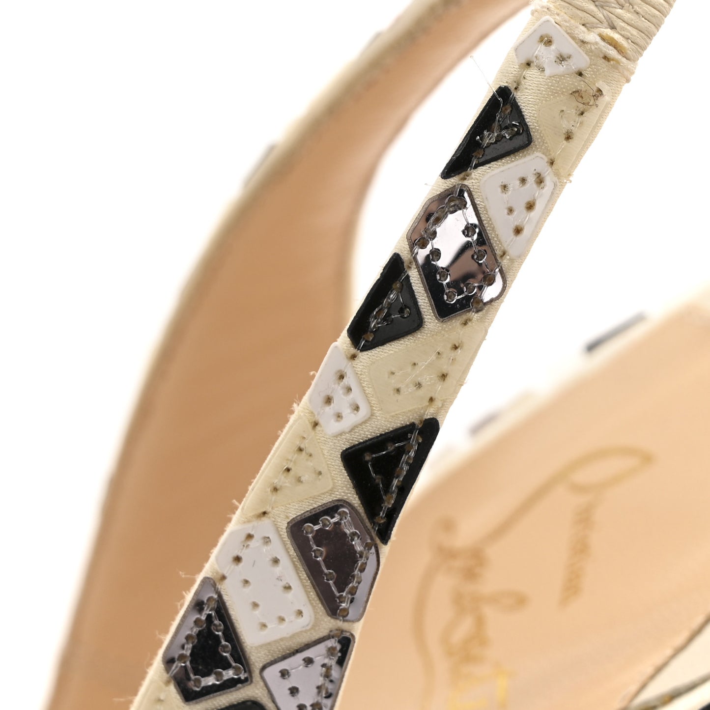 Satin Mosaique No Prive 120 Pumps 37.5 Silver Black White