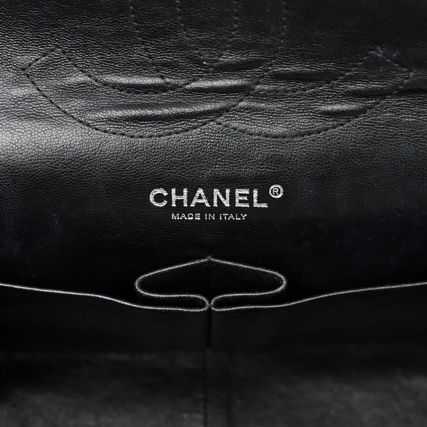 Patent Quilted Jumbo Double Flap Black
