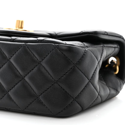 Chanel Lambskin Quilted Mini Pearl Crush Flap Black 10 of 13