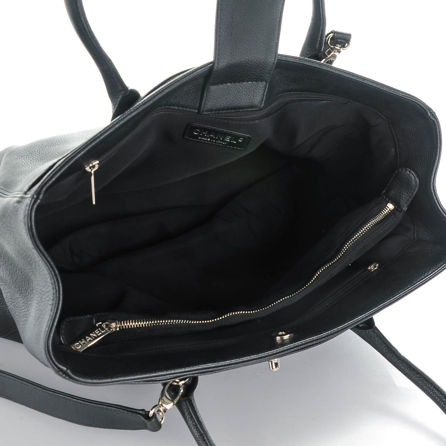 Calfskin Cerf Executive Shopper Tote Black