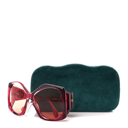 Gucci Acetate Round Sunglasses GG0875S Burgundy Orange 9 of 9