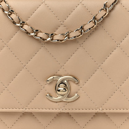 Chanel Lambskin Quilted Trendy CC Wallet On Chain WOC Beige 9 of 12