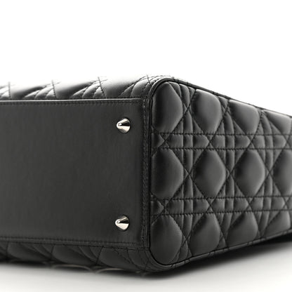 Christian Dior Lambskin Cannage Medium Lady Dior Black 10 of 14