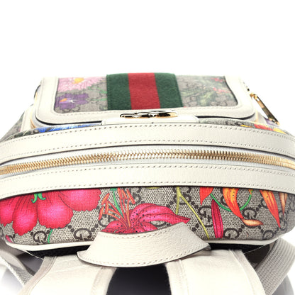 Gucci GG Supreme Monogram Flora Web Small Ophidia Day Backpack White 9 of 11