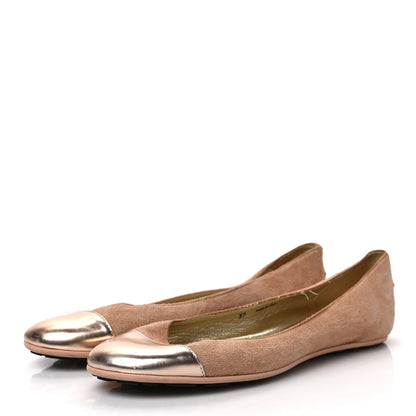 Jimmy Choo Suede Metallic Ballet Flats 37 Pink 3 of 7