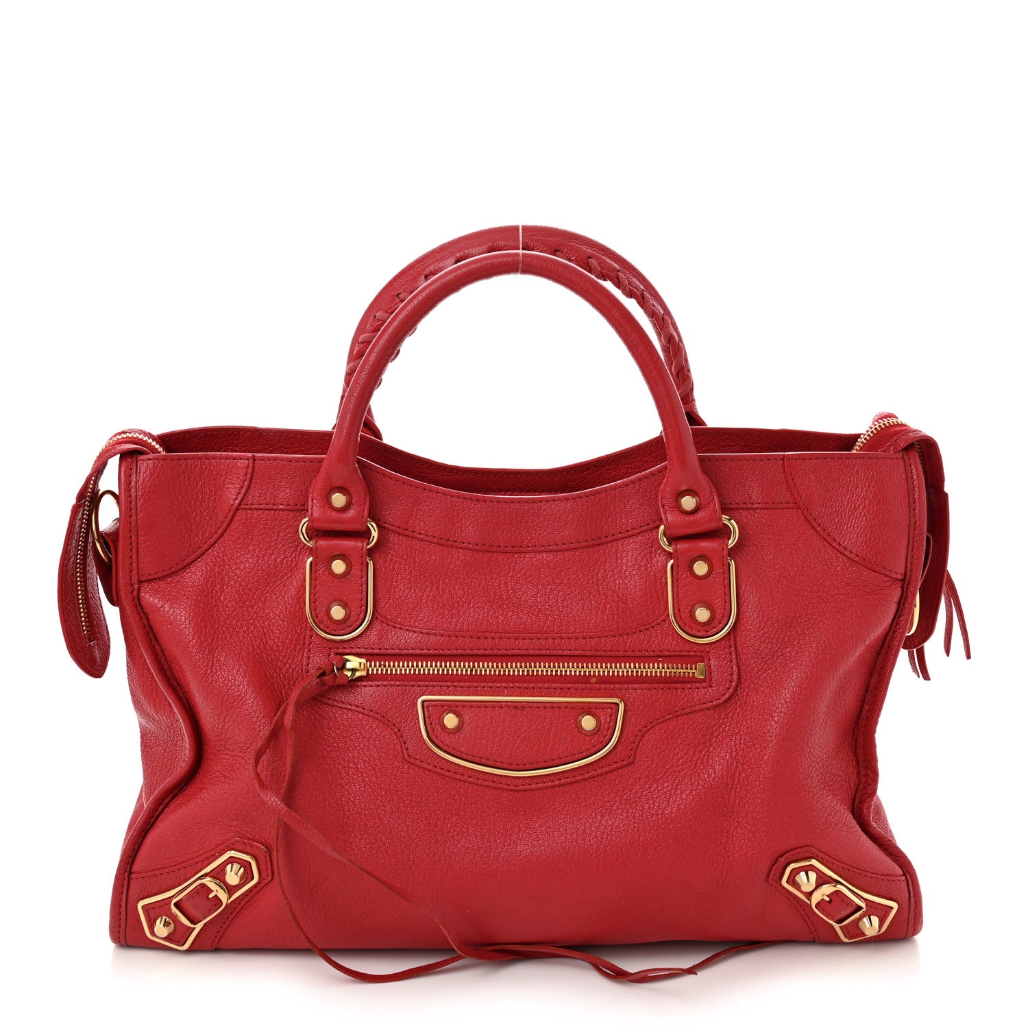 Balenciaga Chevre Gold Metallic Edge Hardware City Rouge Grenade 1 of 13