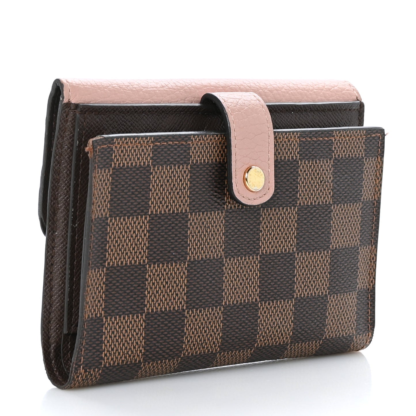 Damier Ebene Normandy Compact Wallet Rose Ballerine