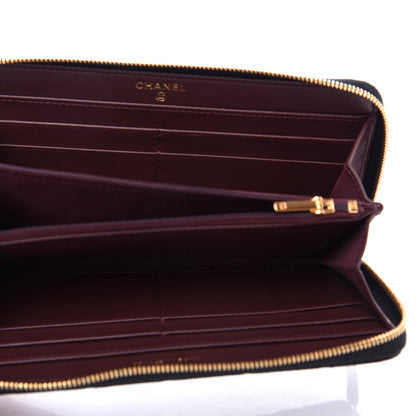 Chanel Caviar Quilted Large Gusset Zip Around Wallet Black 5 of 9