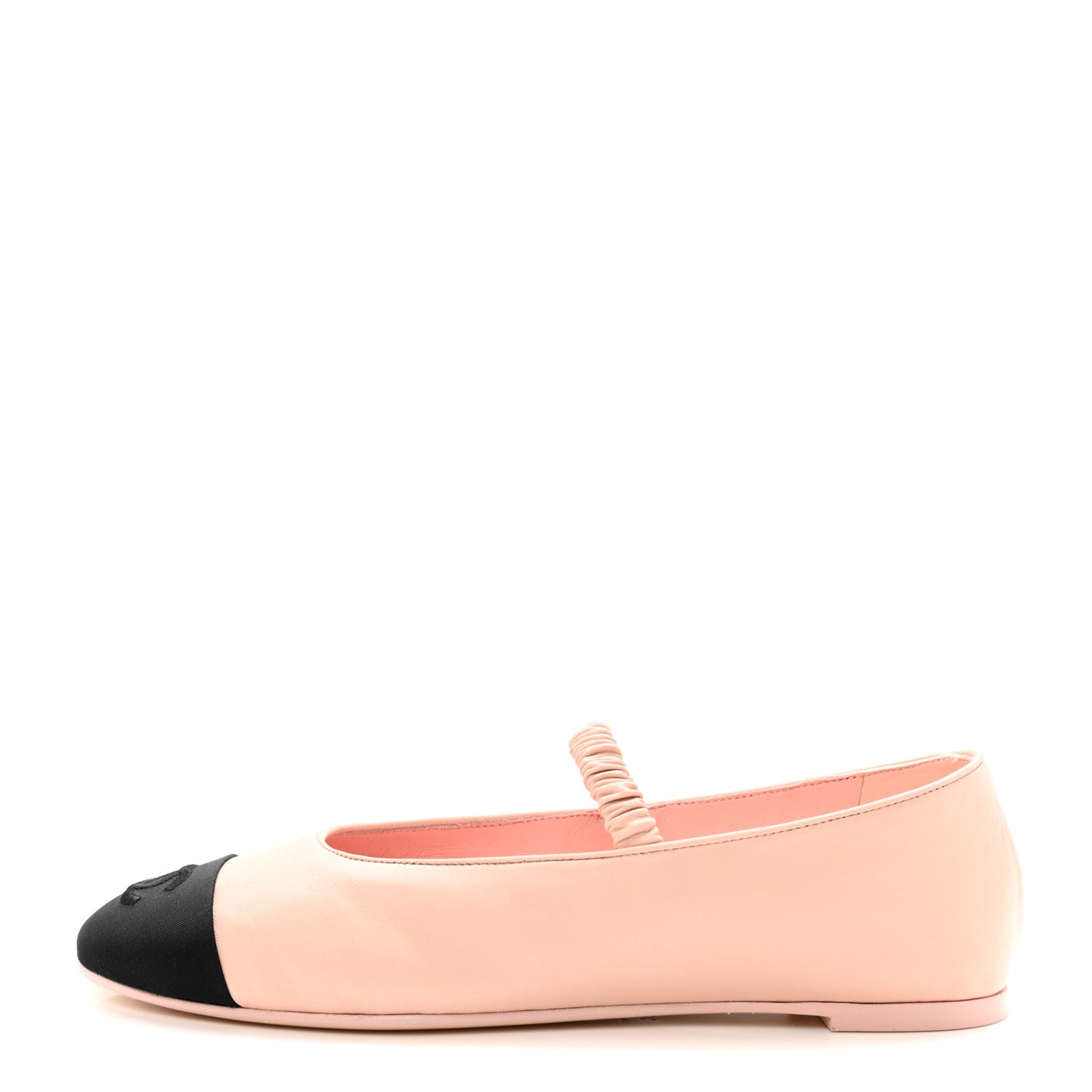 Lambskin Grosgrain Cap Toe CC Ballerina Flats With Leg Warmers 38 Pink