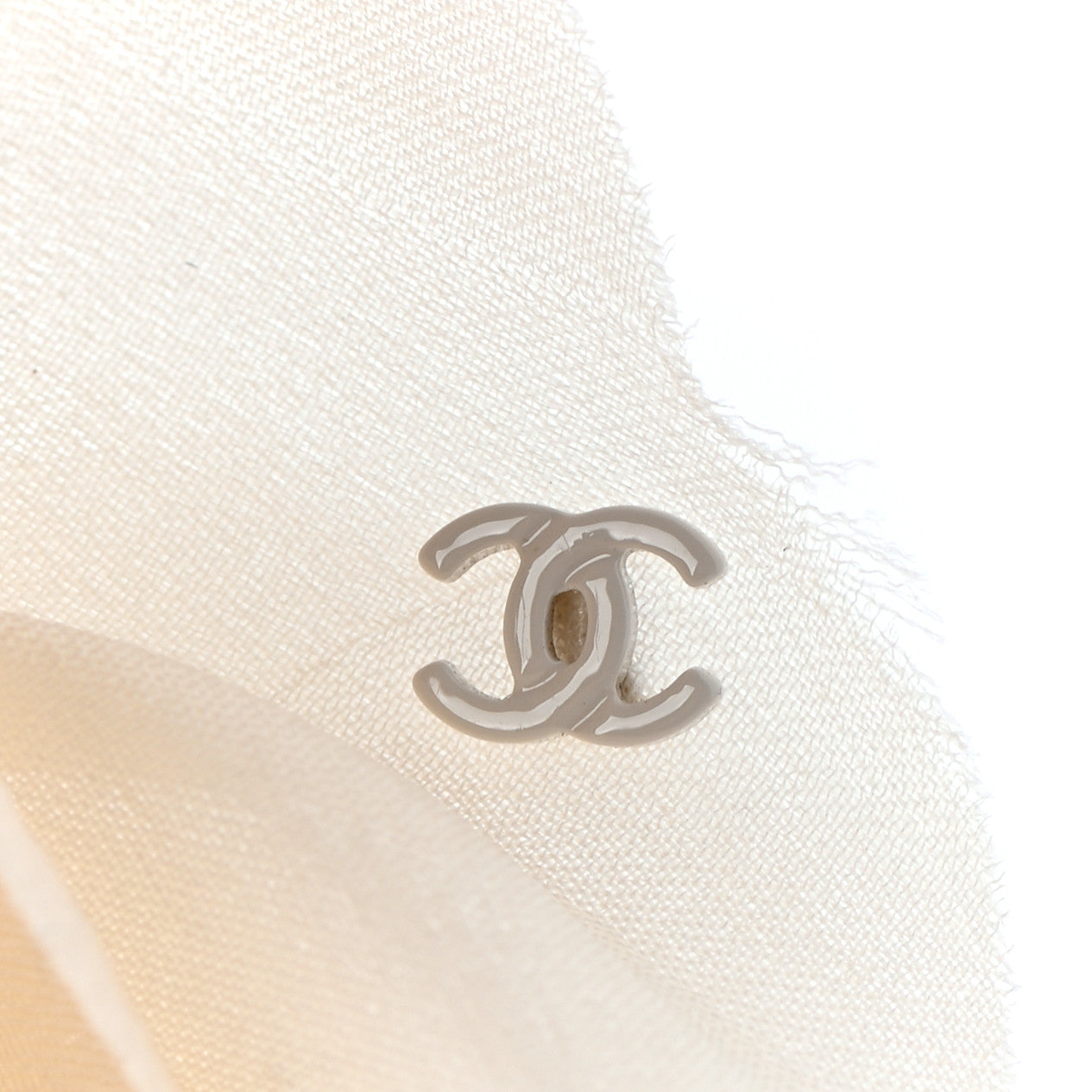 Fabric Camellia Flower Brooch Ivory