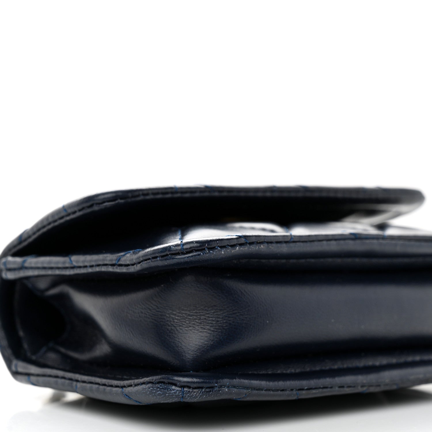 Chanel Shiny Lambskin Quilted Extra Mini Flap Navy Blue 9 of 10