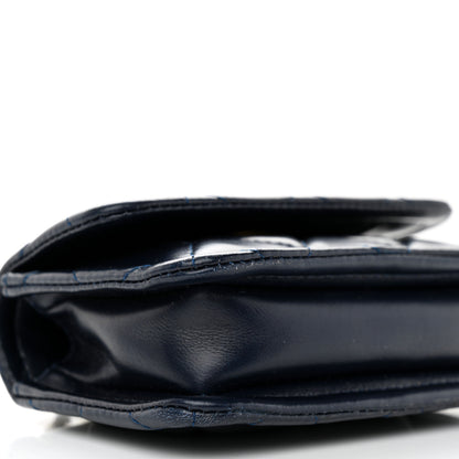 Chanel Shiny Lambskin Quilted Extra Mini Flap Navy Blue 9 of 10