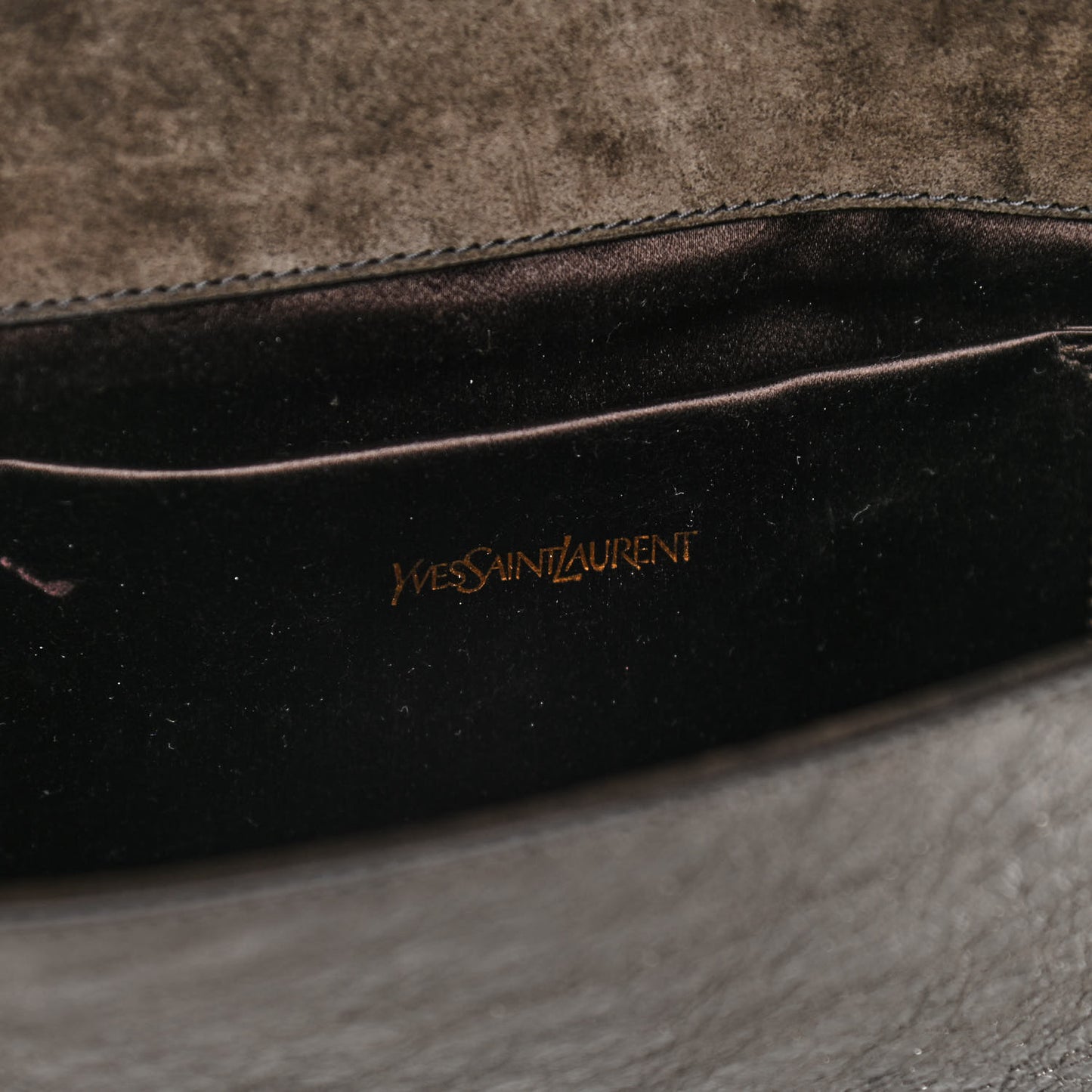 Metallic Textured Calfskin Large Belle De Jour Clutch Dark Silver
