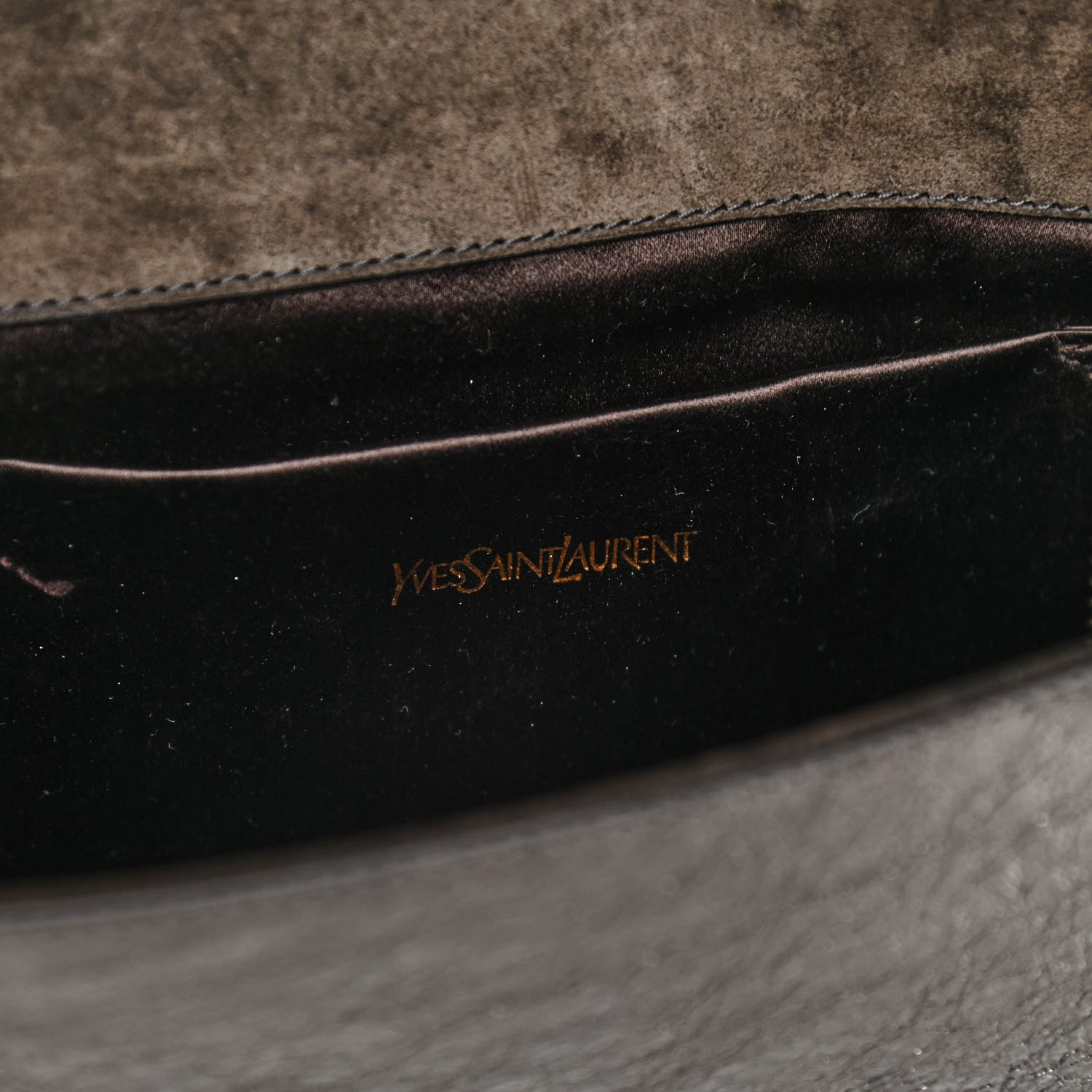 Saint Laurent Metallic Textured Calfskin Large Belle De Jour Clutch Dark Silver 7 of 12