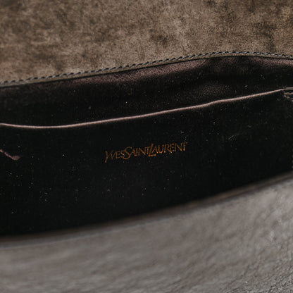 Saint Laurent Metallic Textured Calfskin Large Belle De Jour Clutch Dark Silver 7 of 12