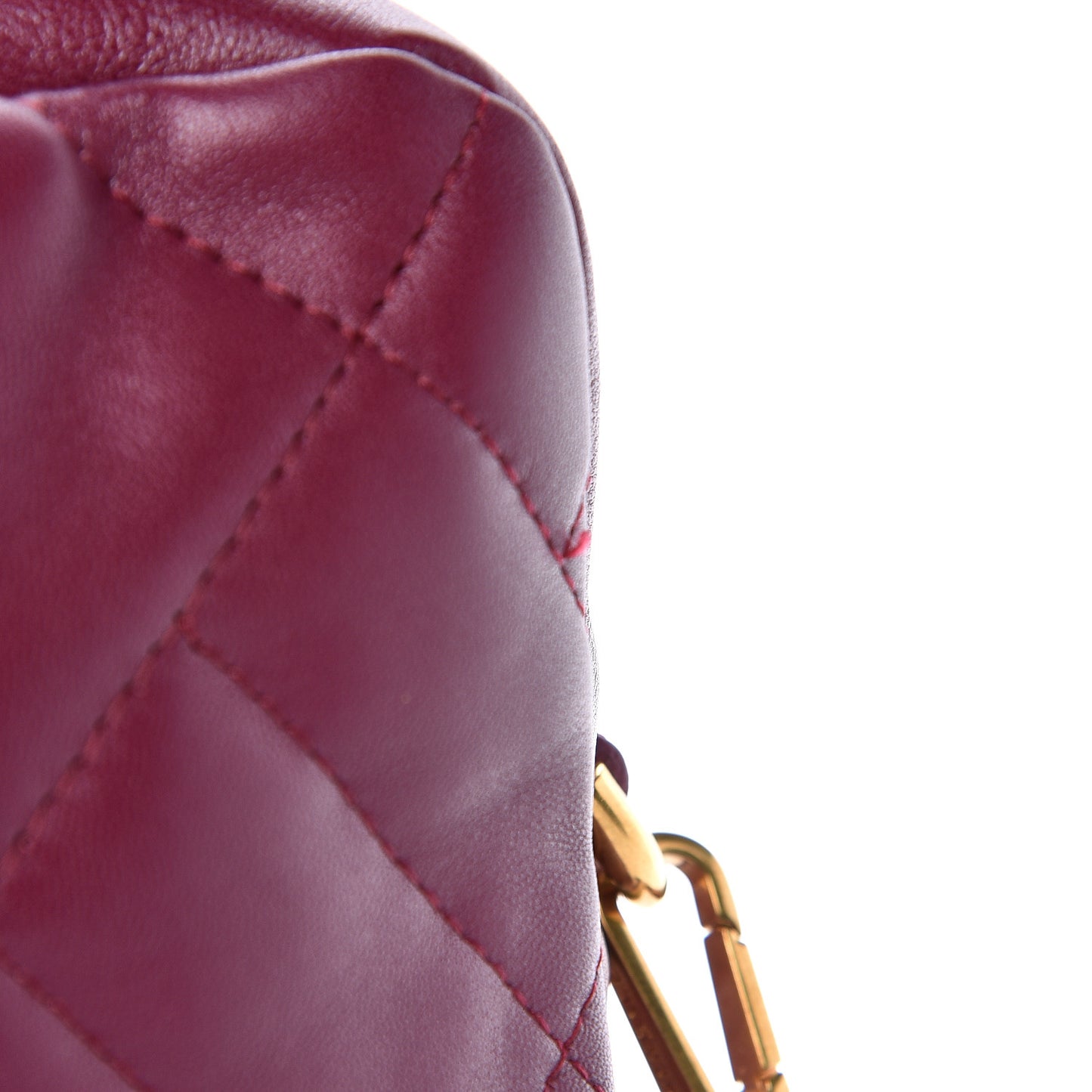 Nappa Quilted Icon Bowler Burgundy