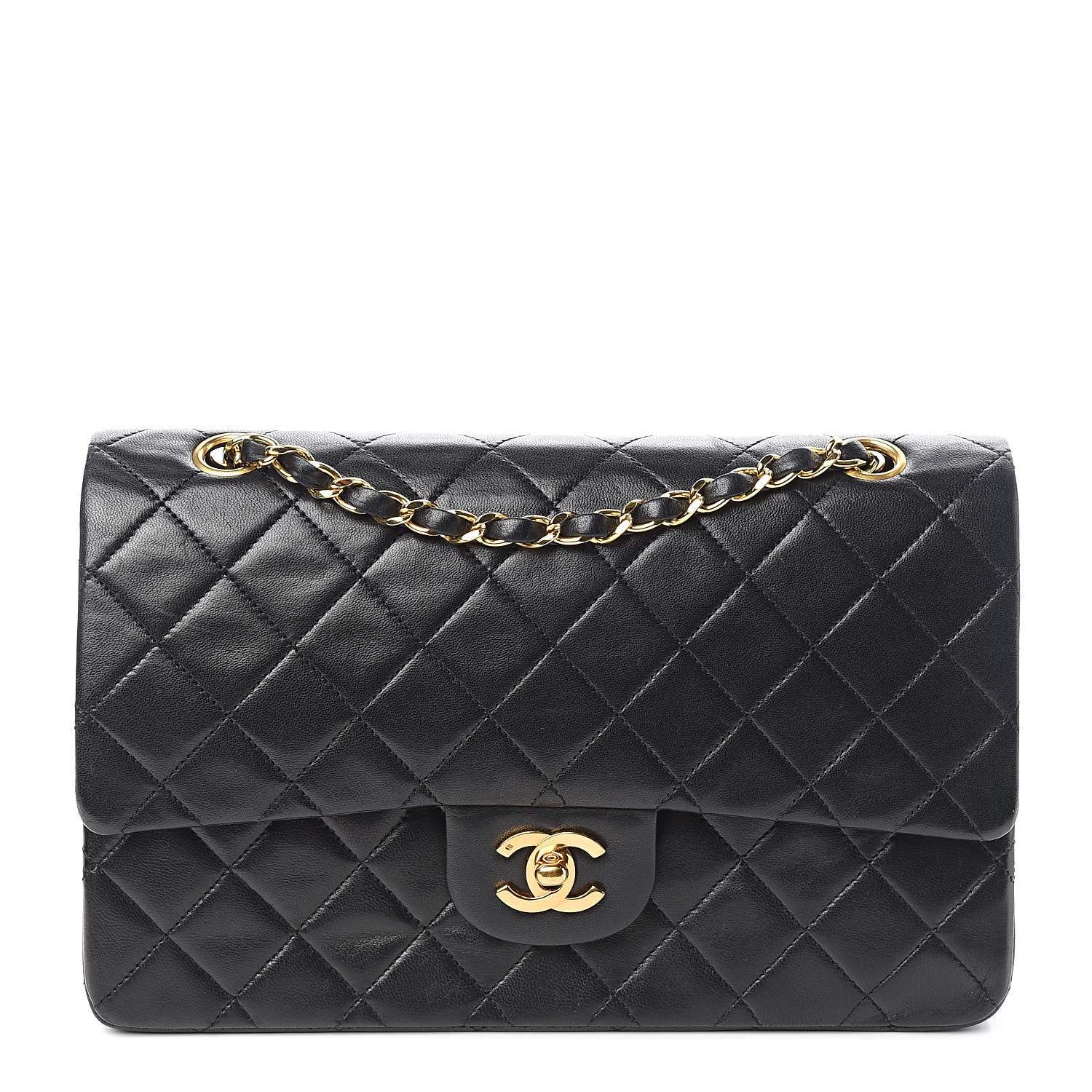 Chanel Lambskin Quilted Medium Double Flap Black 1 of 13