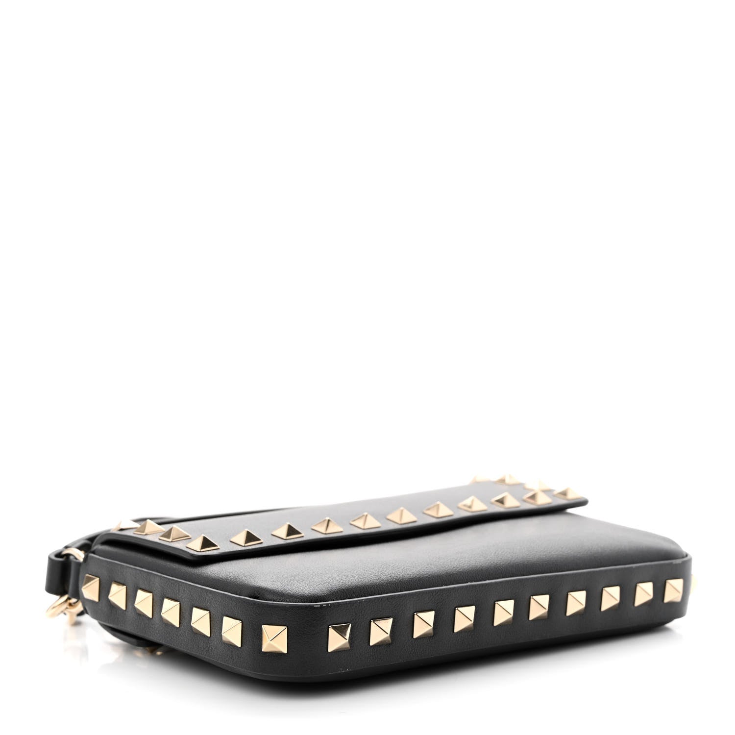 Valentino Garavani Grainy Calfskin Rockstud Crossbody Pouch Black 4 of 10