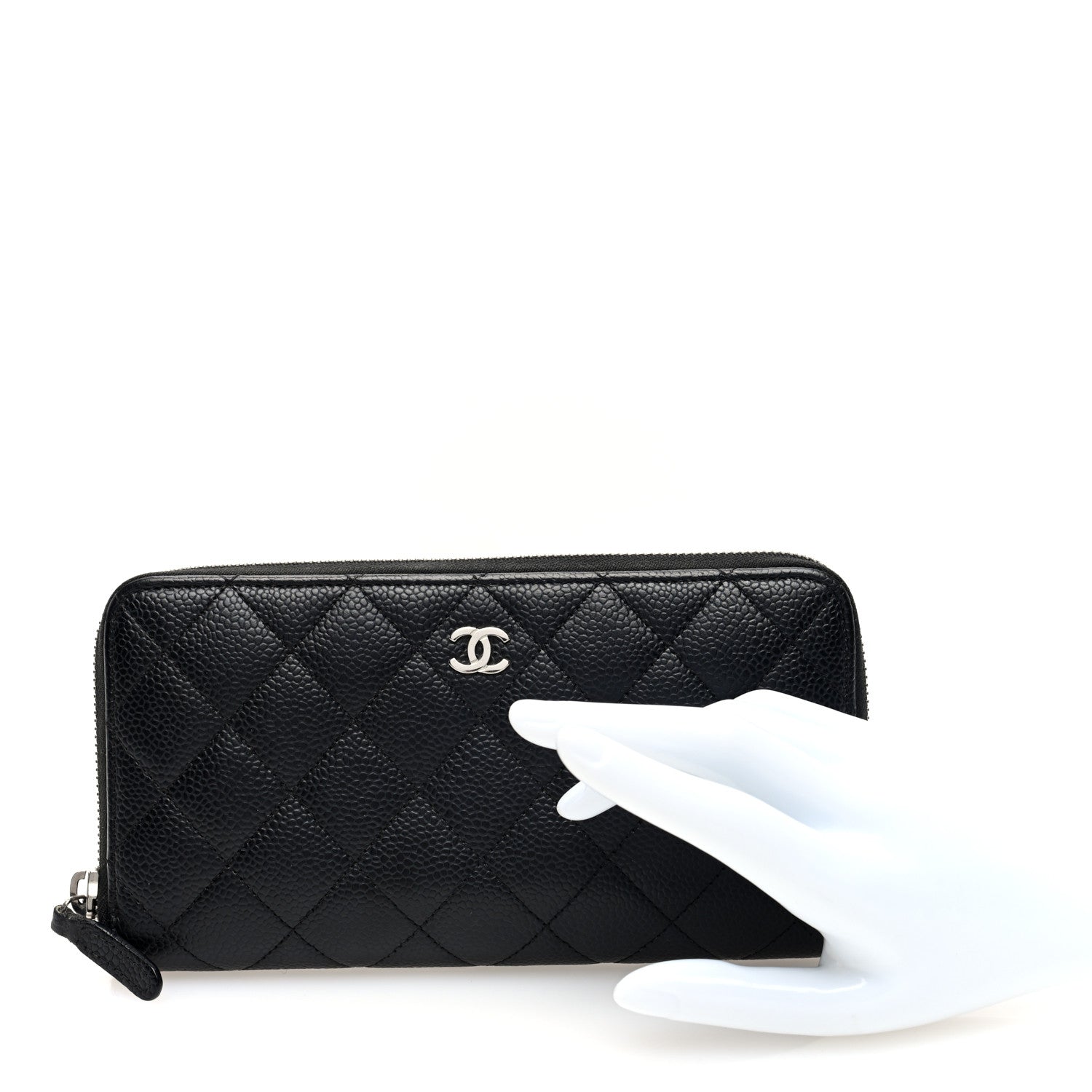 Chanel Caviar Quilted Large Gusset Zip Around Wallet Black 2 of 9