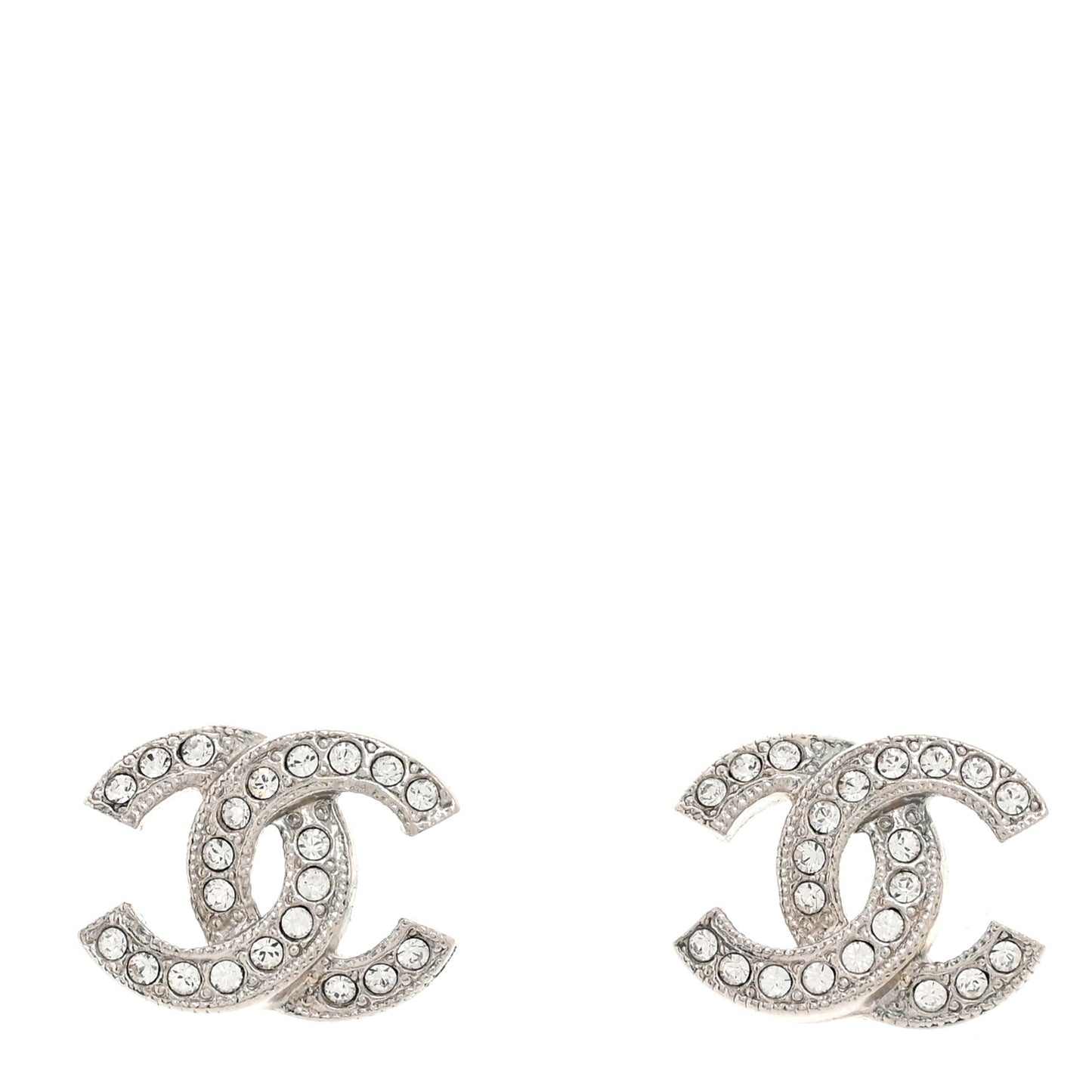 Crystal Mini CC Earrings Silver
