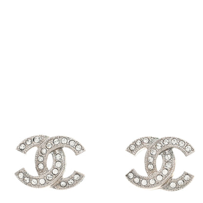 Chanel Crystal Mini CC Earrings Silver 1 of 5