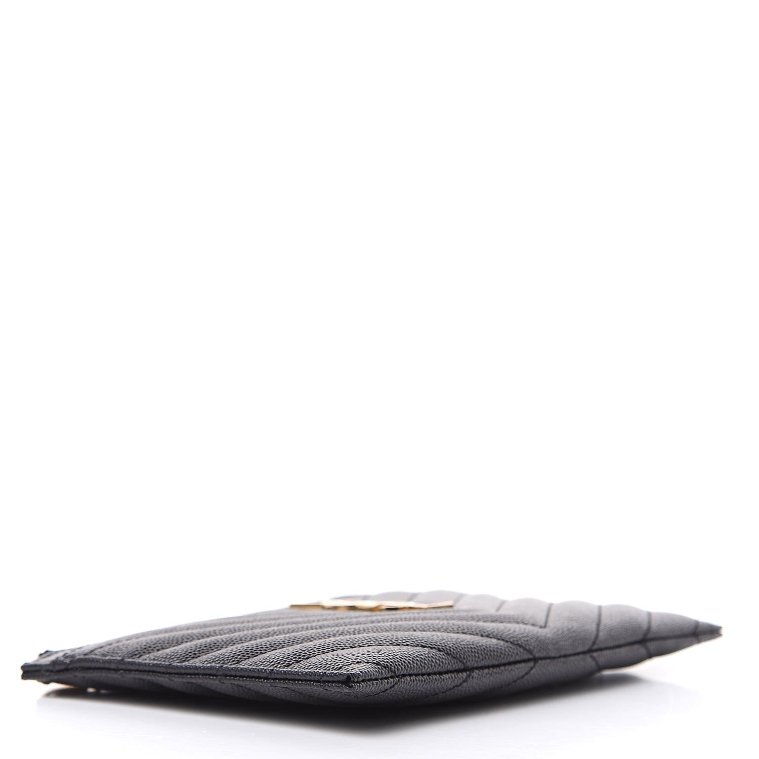 Saint Laurent Grain De Poudre Chevron Monogram Bill Pouch Black 4 of 8