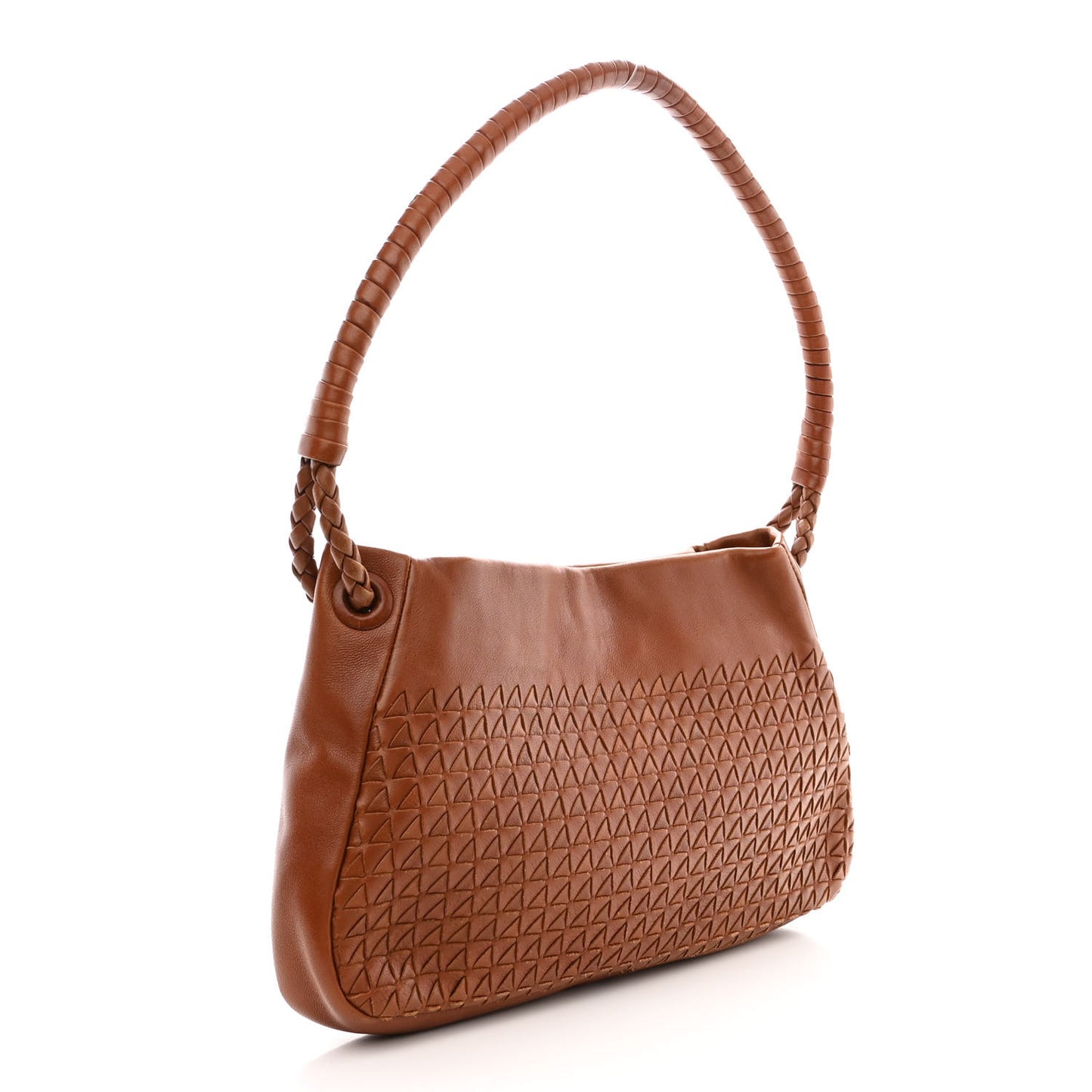 Nappa Intrecciato Shoulder Bag Light Brown